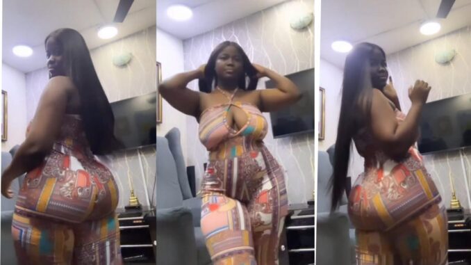 Gorgeous lady flaunts her goodies as she dances amazingly (Video)