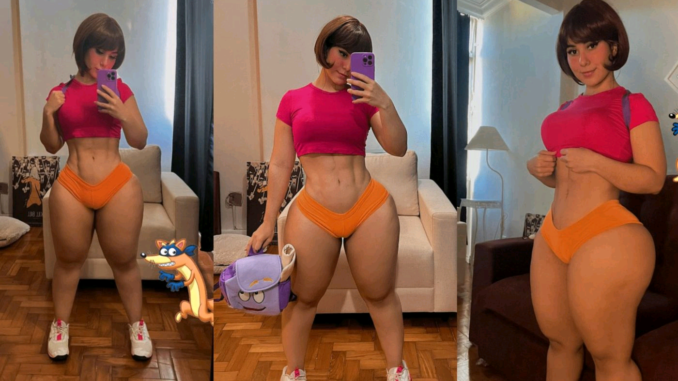 Adorable Chubby Asian lady flaunting her Fully Endowed Backside while taking Selfie goes viral (Watch)