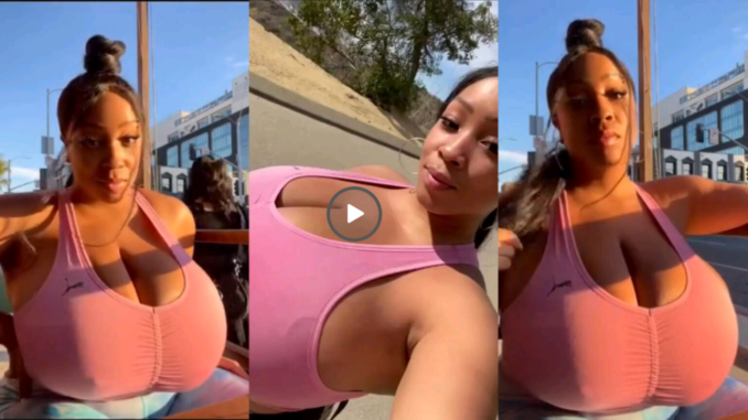 “It’s hot it was a good hike and am tired” lady with big bwess says as she flaunts her massive melons while having a rest on new video