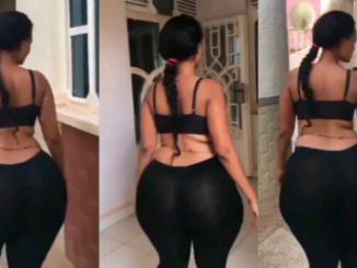 Moment beautiful lady happily took her fans round her house while she flaunts her massive beautiful curves (Video)