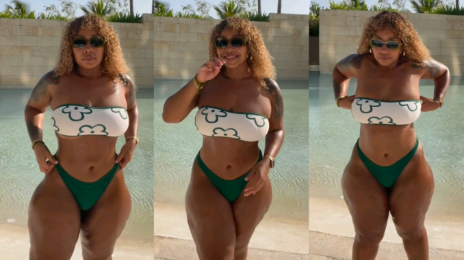 Super star lady shares her beach clip with her fans (Video)