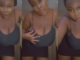 Sweet lady shows off her heavy chest to the universe (Video)