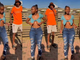 “The twins want to come out to play”- Beautiful lady flaunts her melons while dancing in front of the camera (Video)