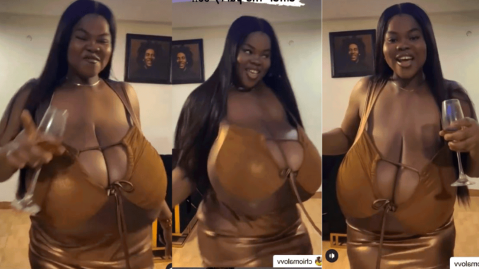 Video of a lady with the biggest front assets vibing to Niniola’s All Eyes On Me stirs reactions (Watch)