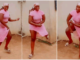 “queen” of waist-rolling” curvy lady on tight-fitting outfit roll waist flaunts kpomo dancing on tee dollar’s beat (watch video)